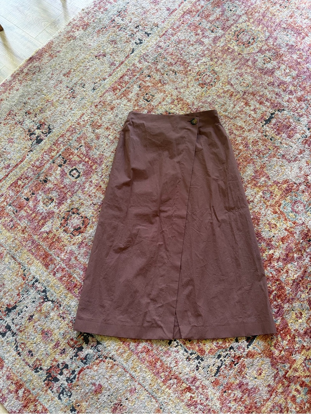 Women’s Brown A-Line Wrap Maxi Skirt